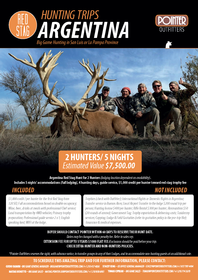 Argentina Red Stag Hunt for 2 (buyer 1) 198//280